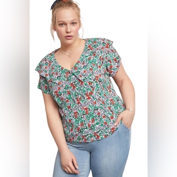 ANTHROPOLOGIE Maeve Austen Collared Blouse - Picture 2 of 15